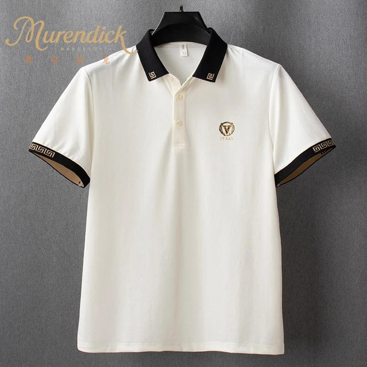 2025新款高端刺绣体恤翻领Polo衫潮流男装短袖t恤男士上衣潮流