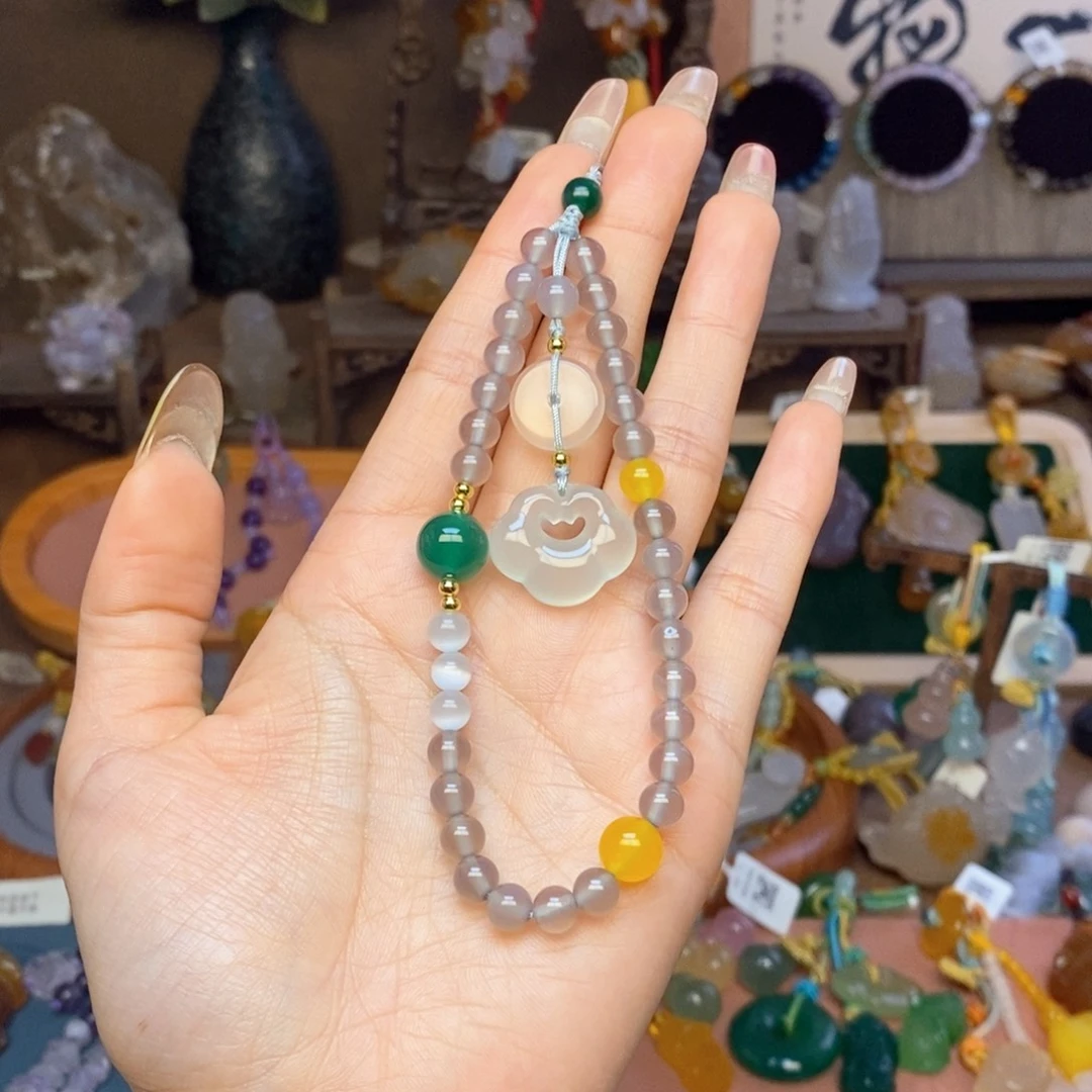 玛瑙/玉髓未镶嵌车挂挂件