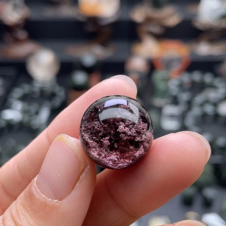 水晶颈饰未镶嵌红幽灵聚宝盆单珠