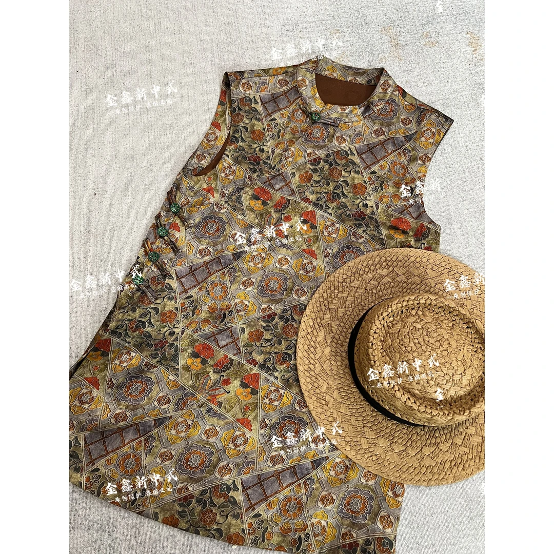 【宝相花】 2025年春夏款新款花色新中式斜襟马甲C2667