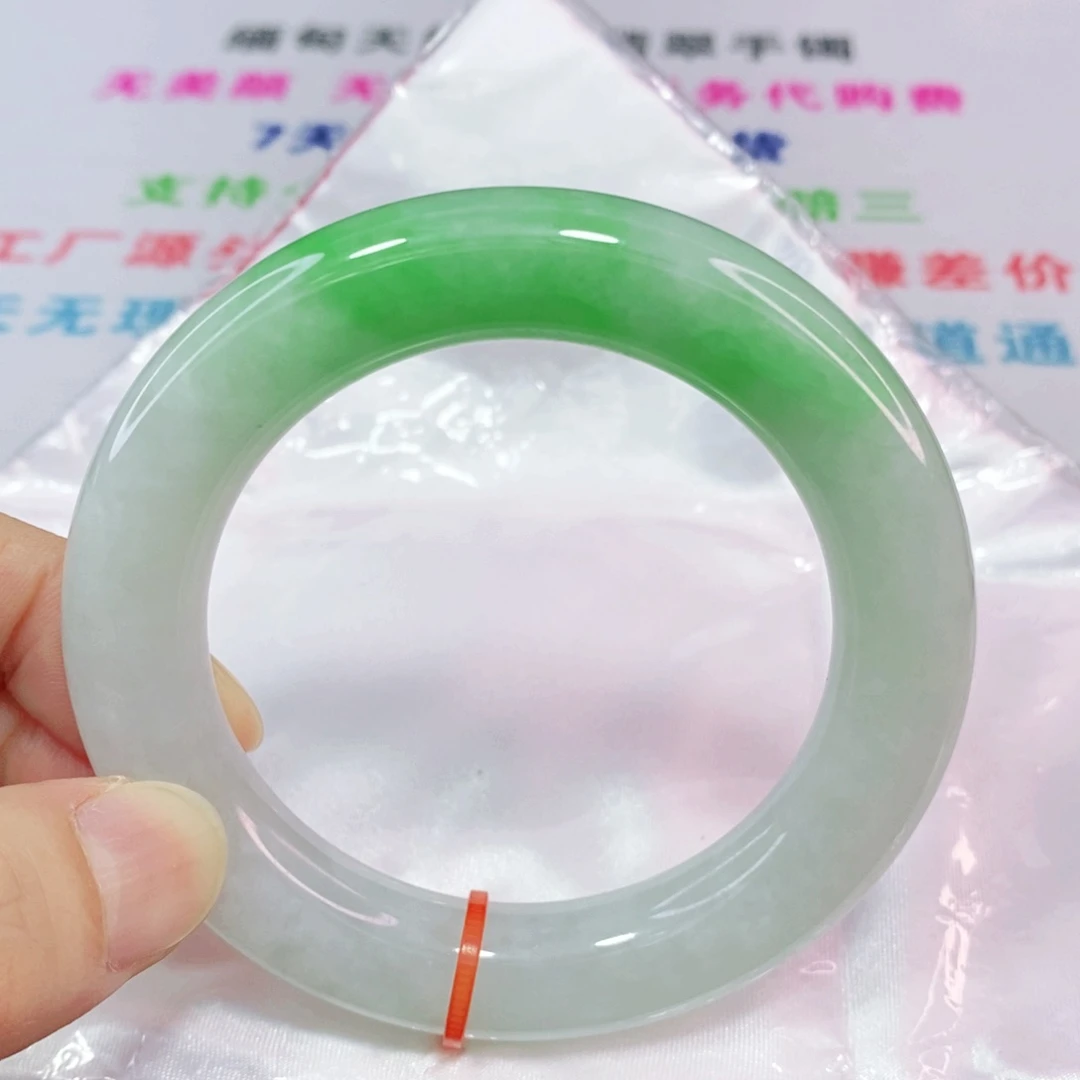 未镶嵌手镯翡翠54圈口圆条