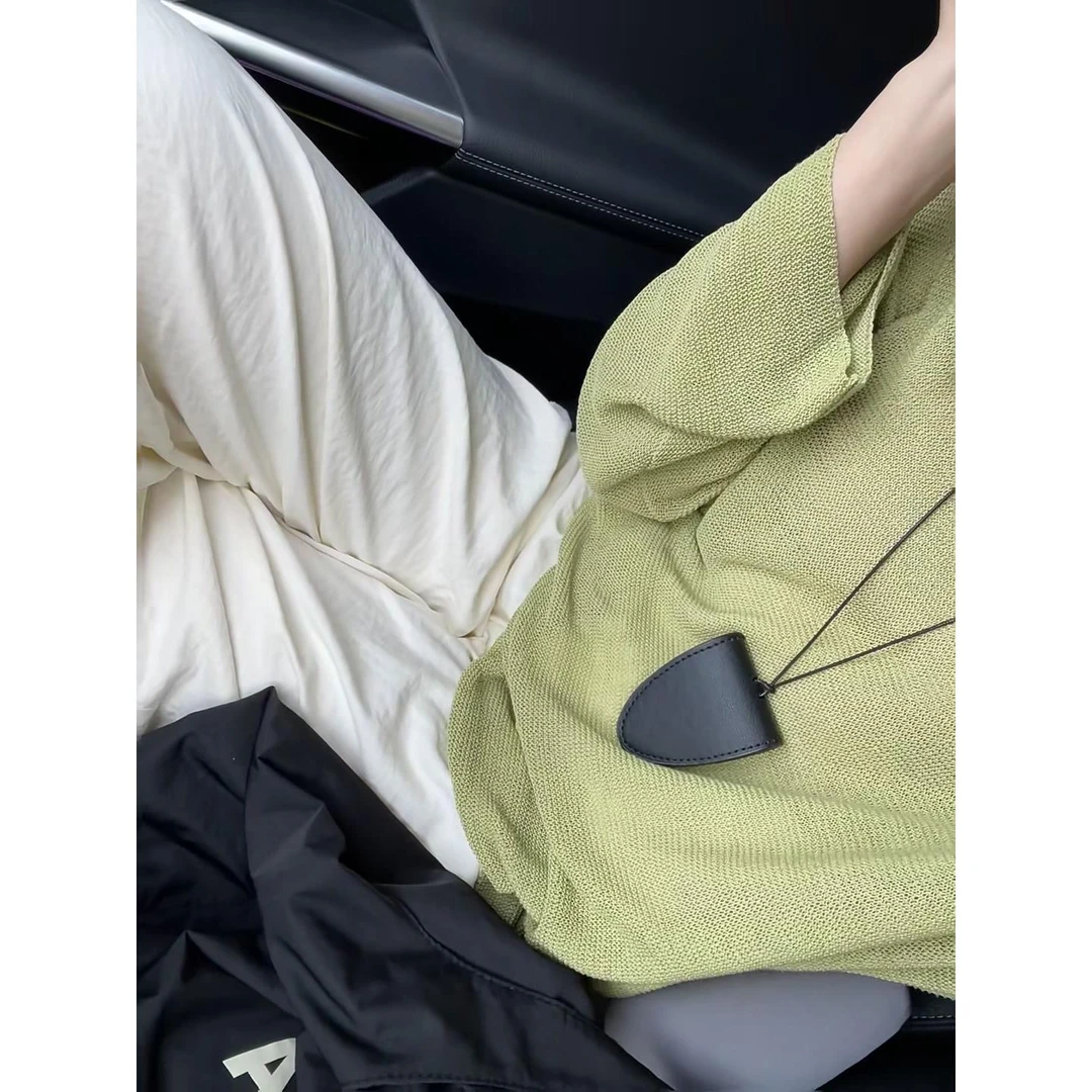 春秋新款亚麻长袖罩衫女春夏薄款防晒宽松大码针织衫上衣打底罩衫