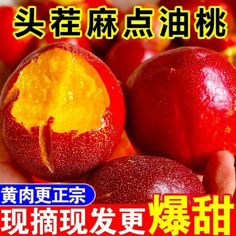 【头茬】黄心油桃新鲜水果当季脆现摘正宗黄肉满天星麻子脸蜜桃子