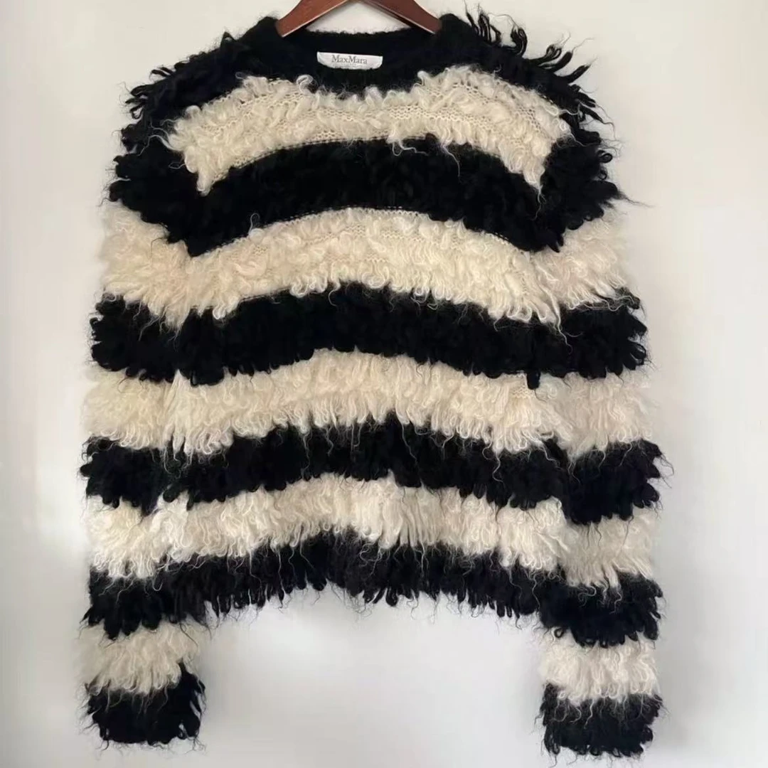95新 MaxMara 黑白条纹毛衣/aq141