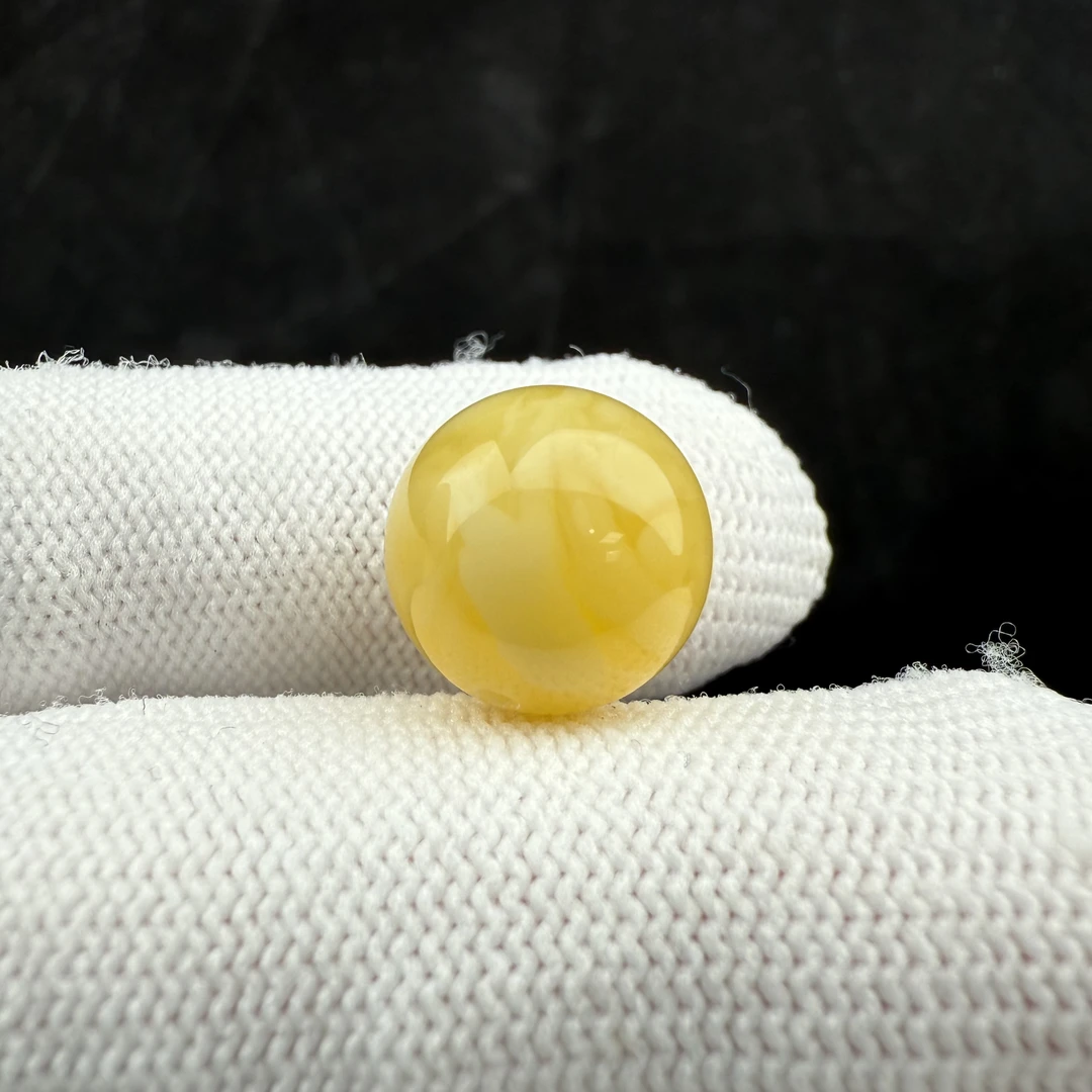 D3526天然蜜蜡 微瑕特价圆珠 12.8mm支持复检假一罚四