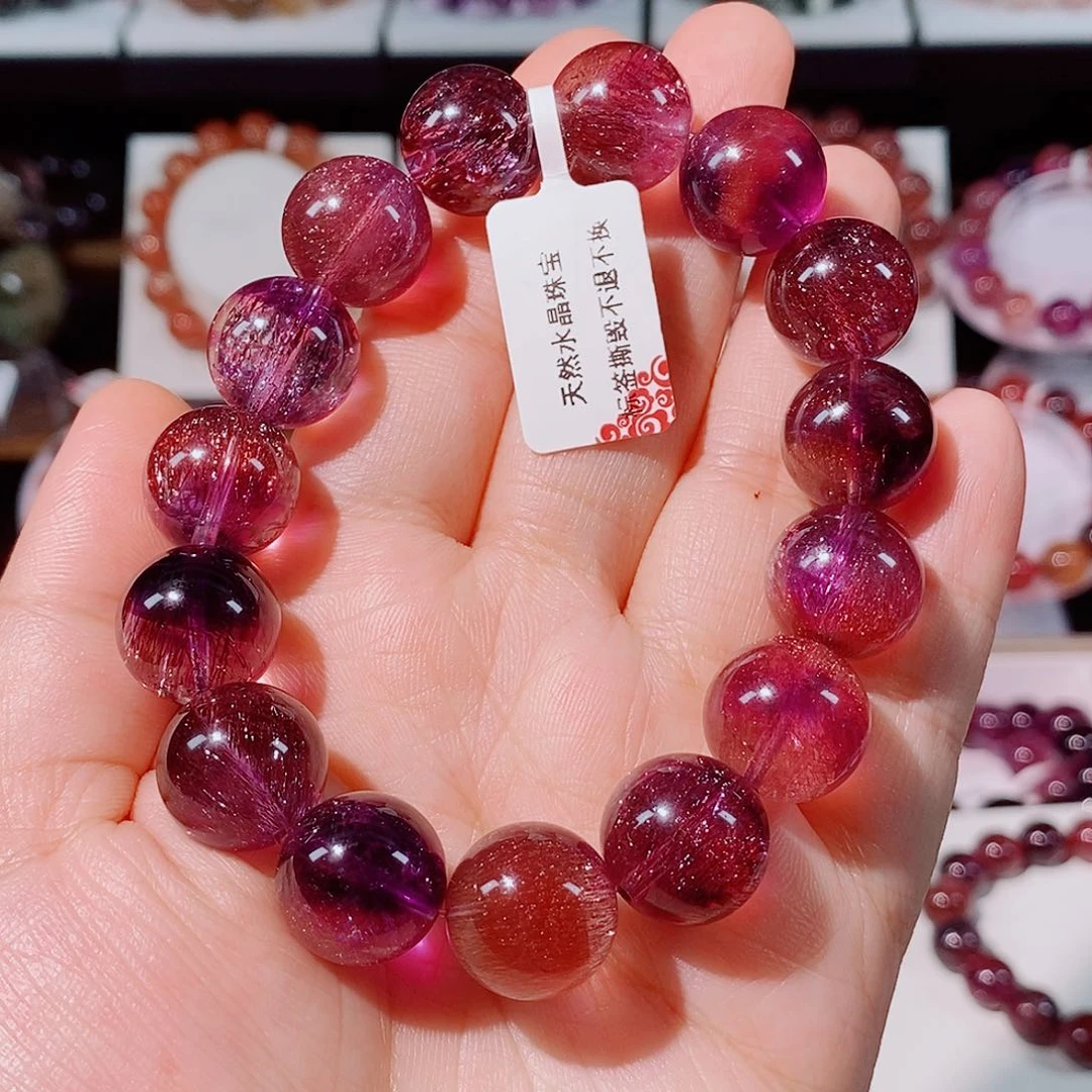 水晶手链未镶嵌紫橘超七