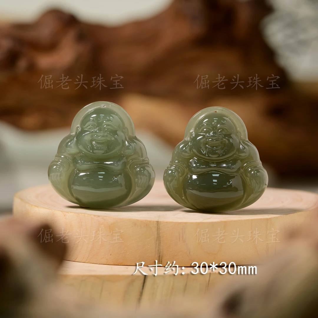 【倔老头工厂】和田玉佛公吊坠约30mm款油润细腻（配绳）多样性发一