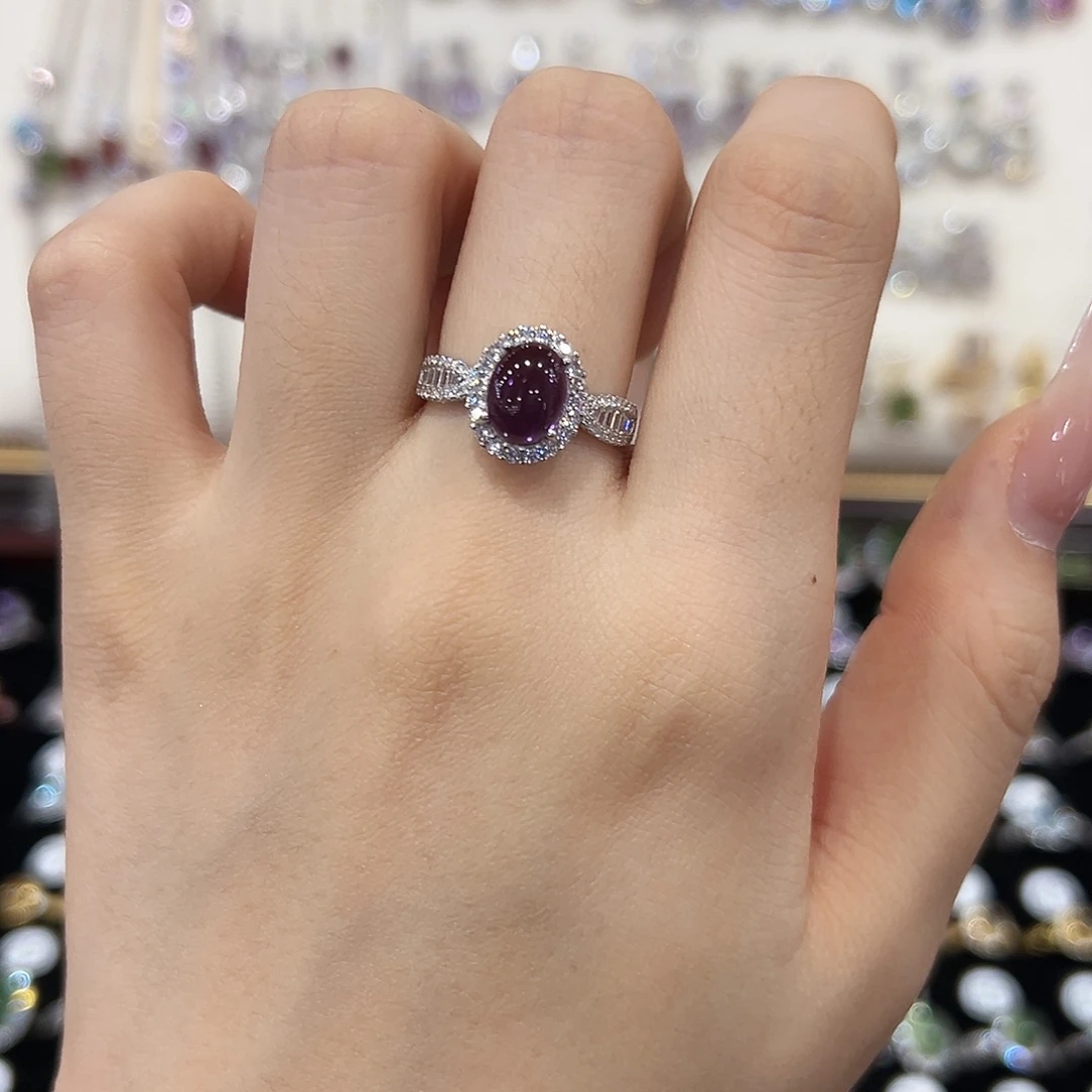 紫晶戒指银S925镶嵌