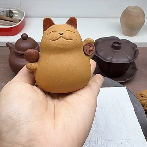 ℒ***এ段泥茶案猫咪茶宠