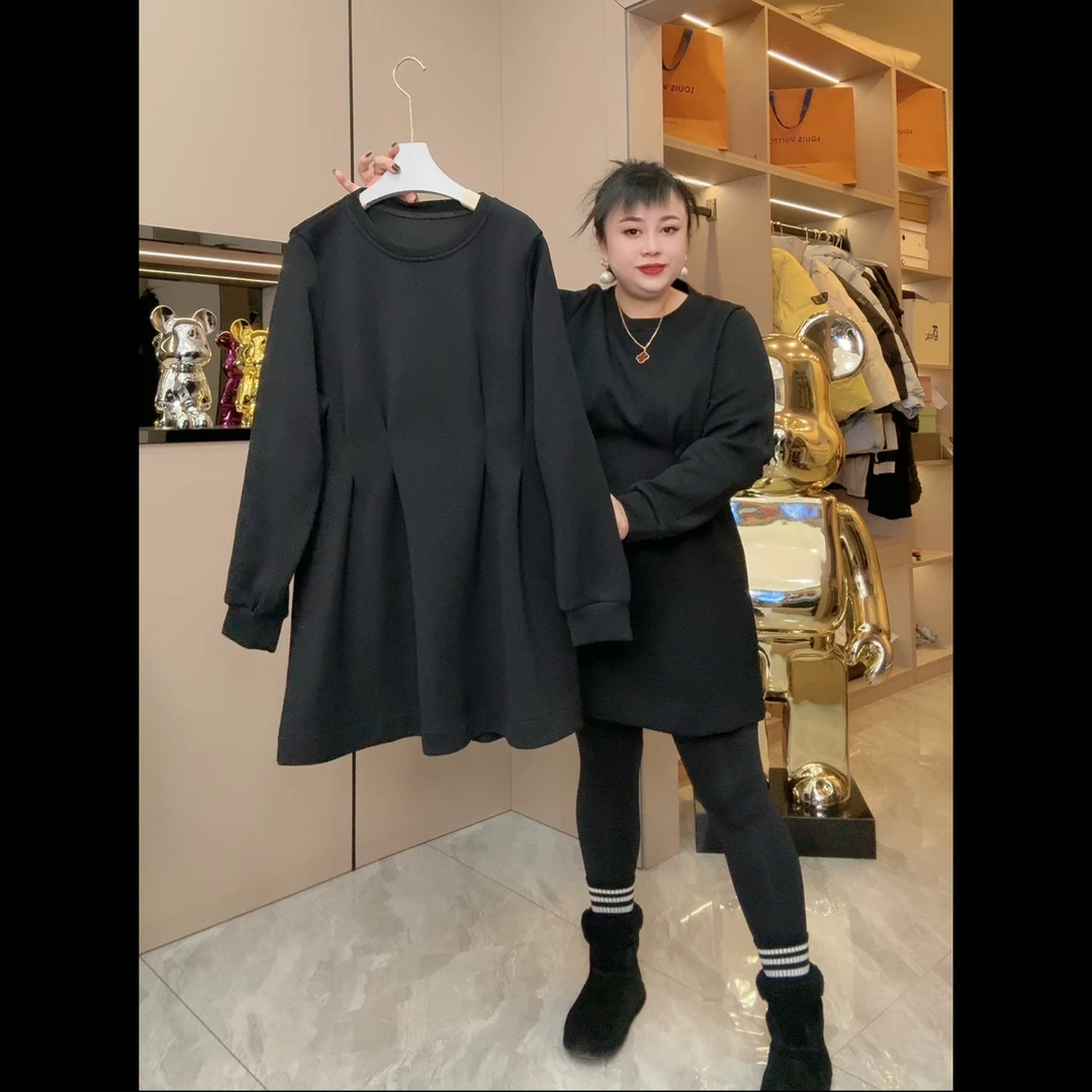 015.欧洲站时尚显瘦大码裙打底长袖6183款衣长约82