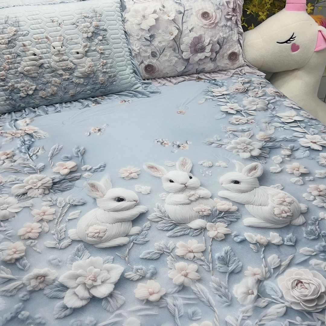 七格格专属-锦氨纶凉感丝轻奢5D数码印花-单夏凉被