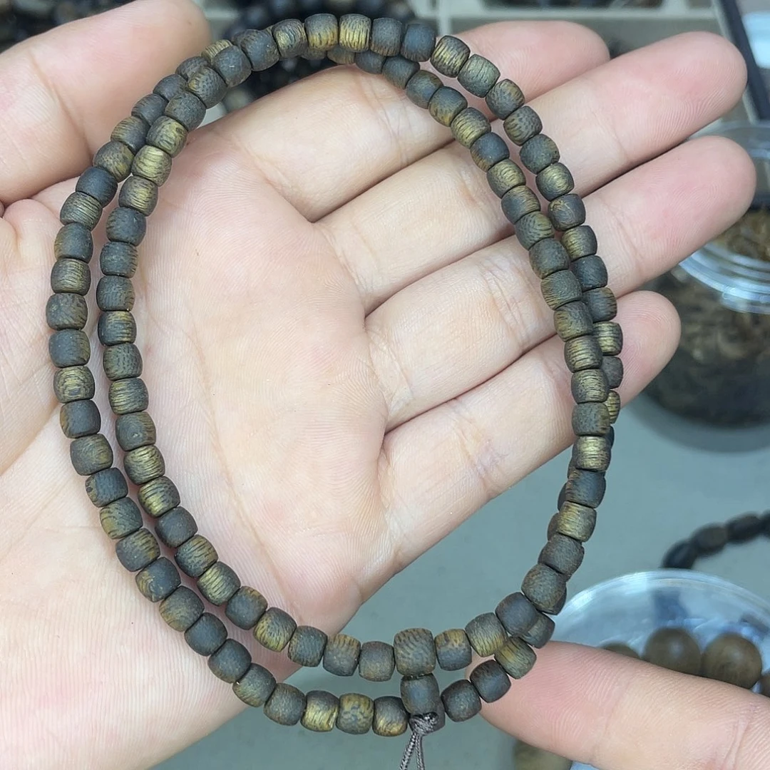 奇楠沉香三圈桶珠5mm花香韵