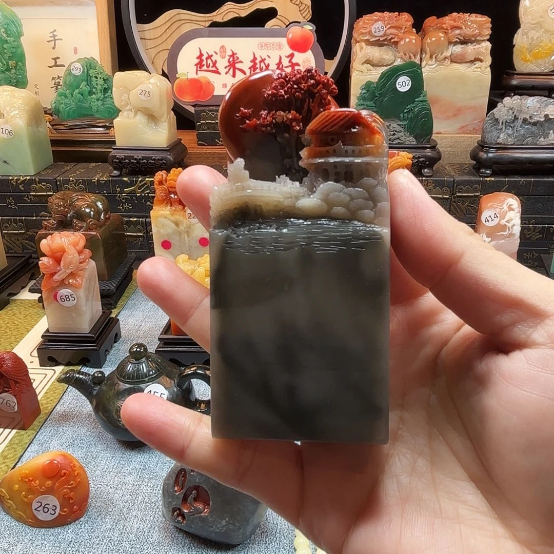 寿山石印石高山山水扁8