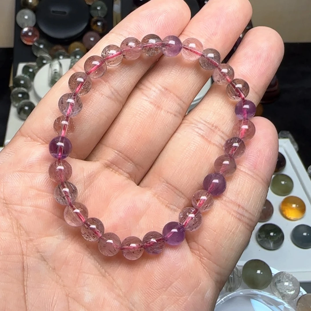 水晶手串未镶嵌6mm+仙女超七单圈多样性发货