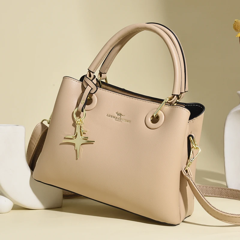 米琦袋鼠大容量中年女士手提包2025新款时尚送妈妈大气简约斜挎包