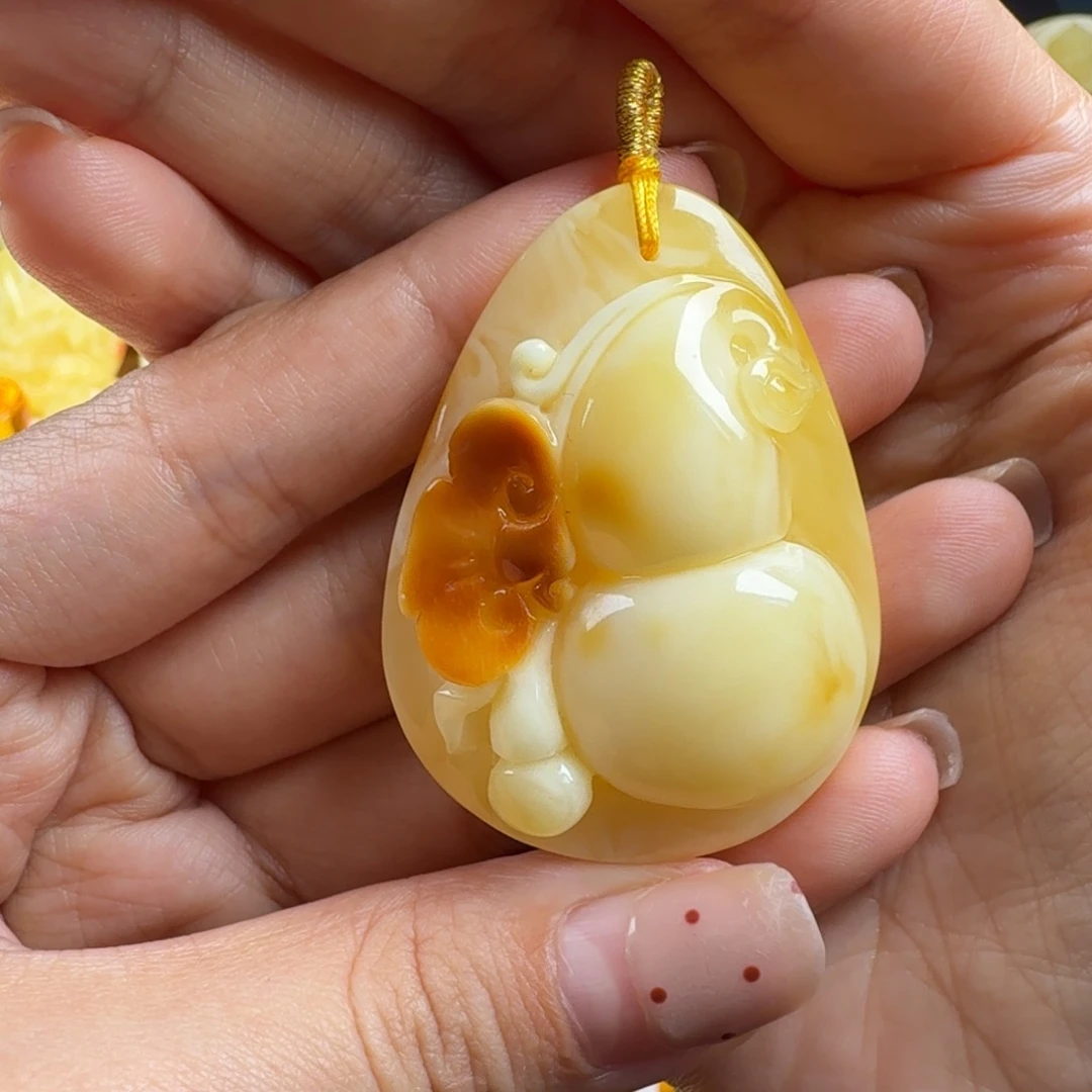 琥珀未镶嵌颈饰纯天然琥珀蜜蜡无优化