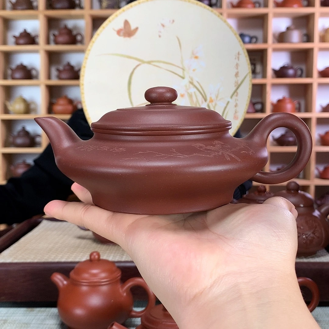 茶壶紫砂水扁270cc 紫泥
