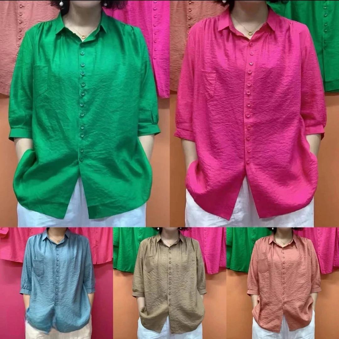 夏季纯色翻领小衫