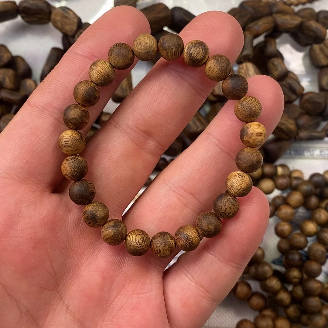 沉香手串8mm 海南种植棋楠圆珠单圈（多样性发其一）