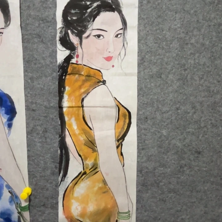 竖款大鱼书画艺术作品