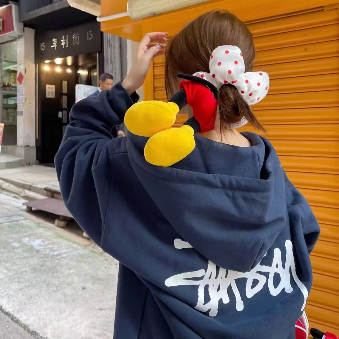 屁屁花朵波点发圈大肠圈公主落难可爱毛绒丸子头扎头绳发饰Wyc