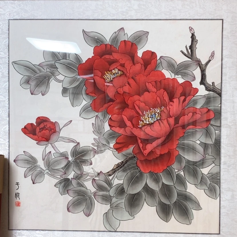 【闪购商品】国画手绘国画工笔带框65.65