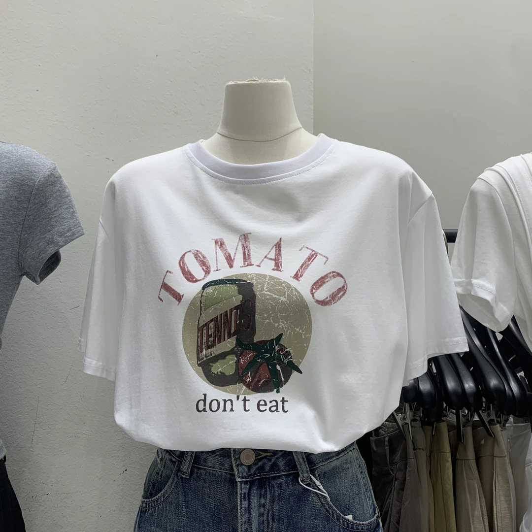 TOMATO字母印花T恤