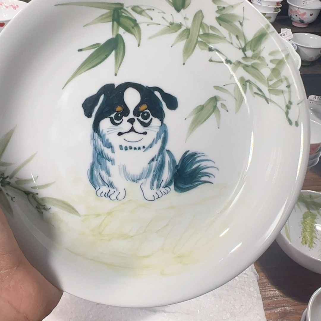 景德镇手工手绘陶瓷8寸窝盘
