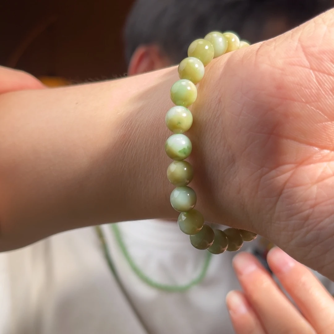 手串未镶嵌和田玉黑羊洞两色8mm295