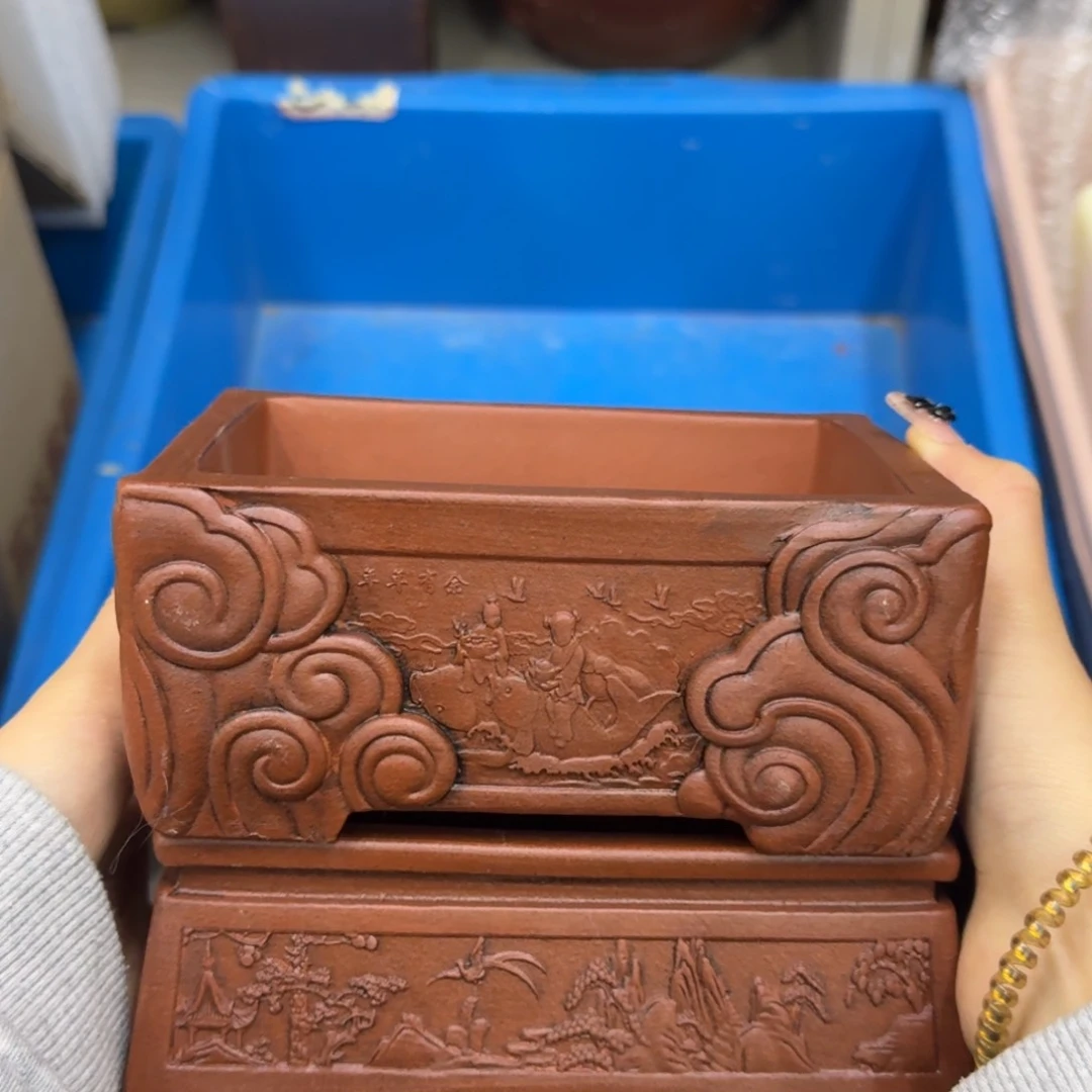 紫砂花盆44号宜兴紫砂瑕疵花盆