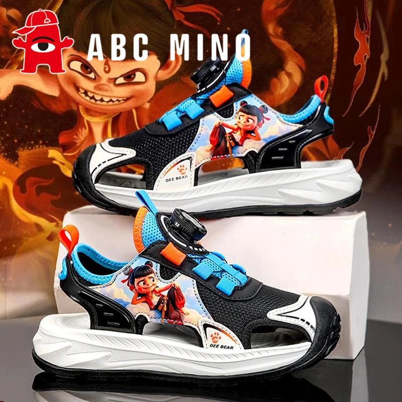 ABC MINO哪吒包头凉鞋男童2025新款夏季沙滩鞋儿童软底防滑凉拖鞋