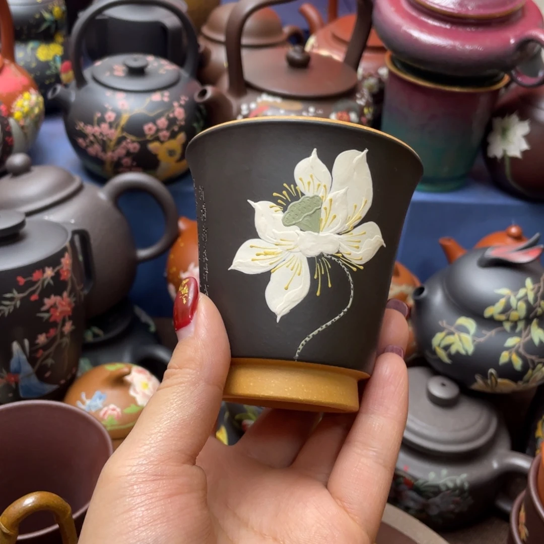 茶杯红泥紫砂主人杯130cc