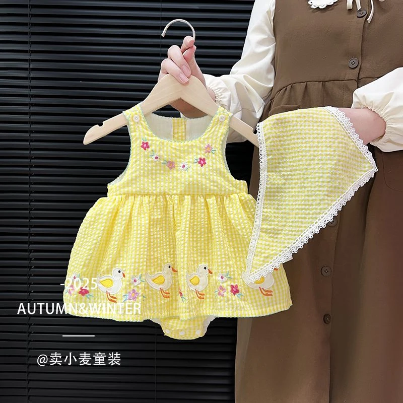 裙子夏装女童包屁女宝夏季衣服洋气吊带女四季婴儿夏季衣服男宝