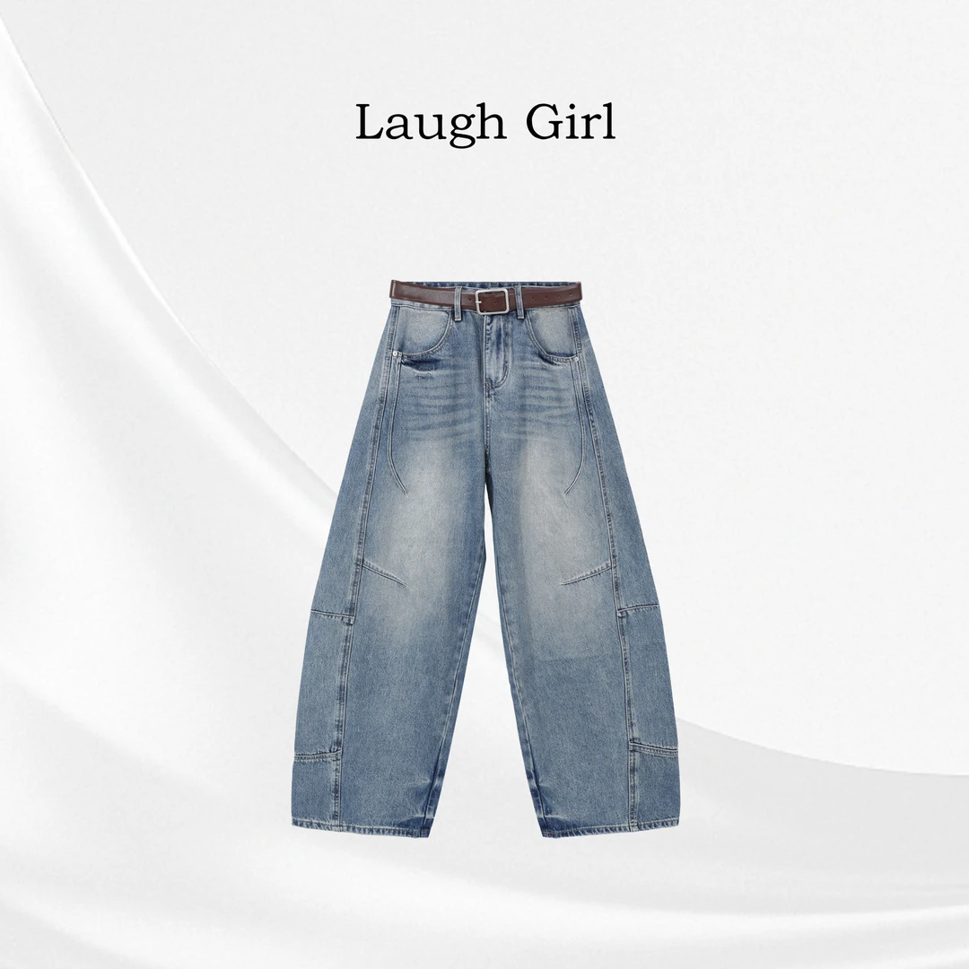 楚楚君 Laugh girl【牛仔主角】早秋显瘦软牛直筒牛仔裤KL53900J