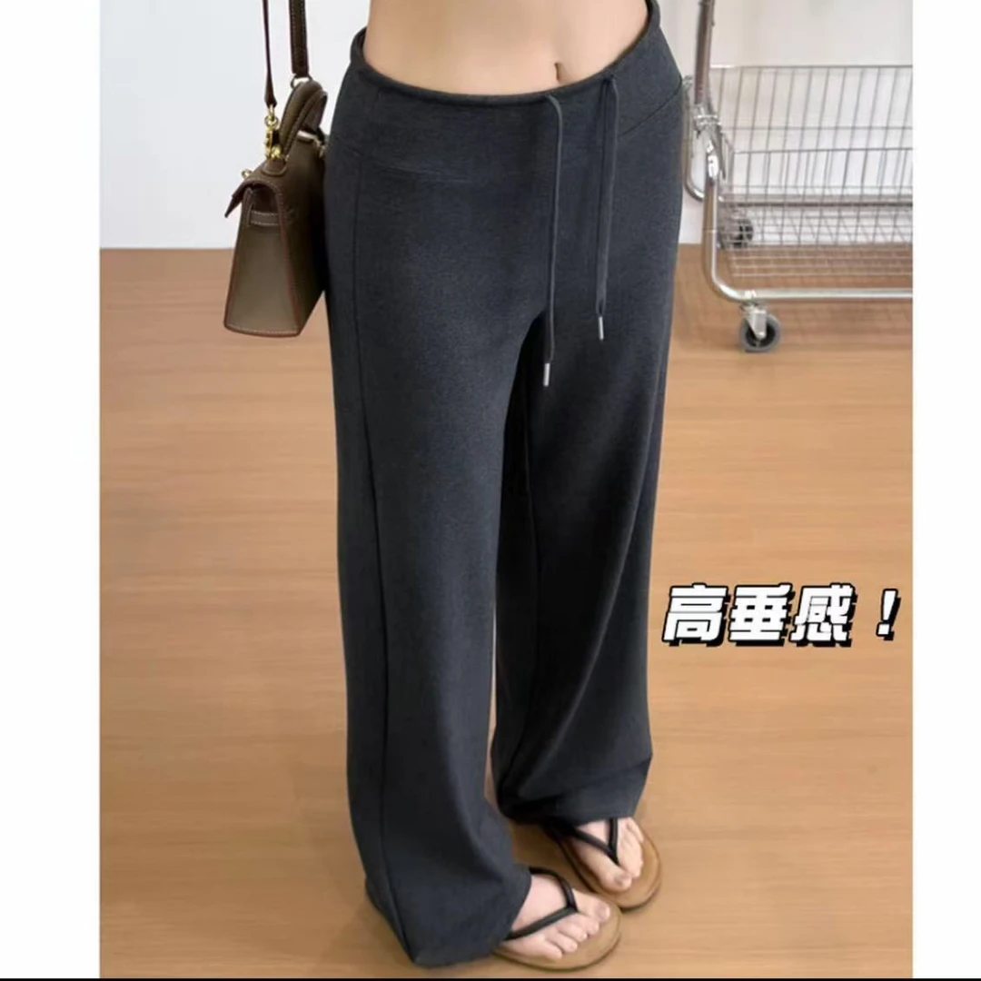 老钱风松弛感女装贵气小众炸街高级感女装莫代尔裤子4211