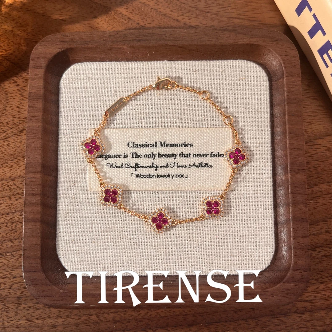 TIRENSE/狄伦斯  镀K金手链高定迷你五花轻奢气质手链
