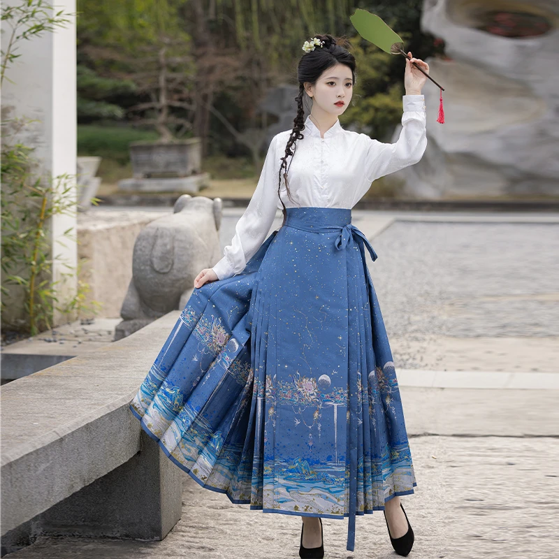 【春江花月夜】织金仿妆花重工日常马面裙中国风汉元素
