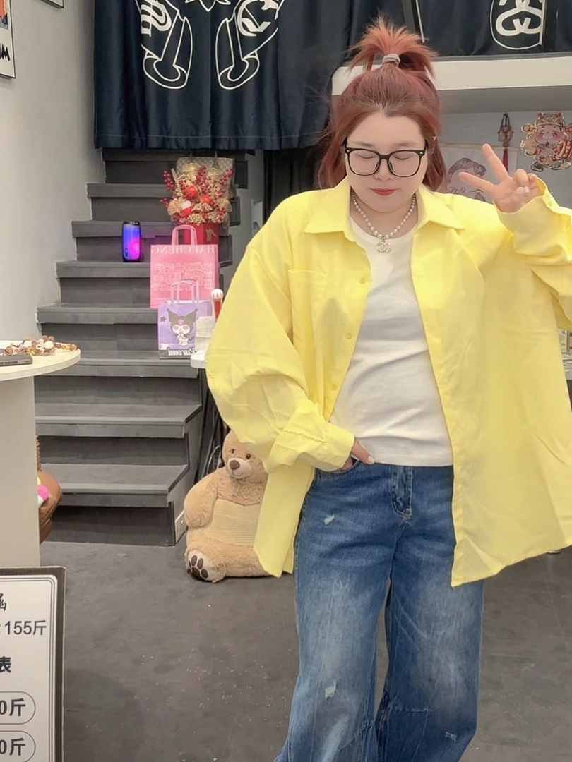 涵涵家~设计感慵懒宽松温柔风百搭长袖衬衫#9703