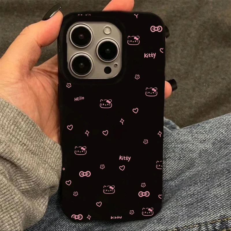 ins风甜酷kt猫适用苹果16promax手机壳13/14小众iPhone15软12/11