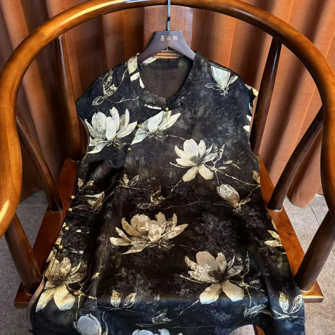 【玉兰】新中式小飞袖复古上衣奥黛款2025夏季新款衬衫女士时尚女装