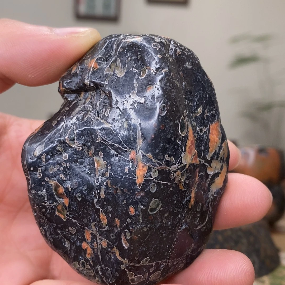 豫石匠梅花玉小鼻嘎随形手把压书石茶宠