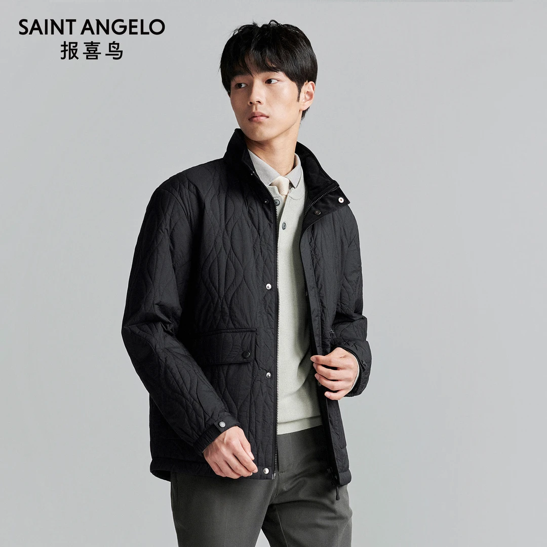 【棉服系列】报喜鸟秋冬新款男士商务休闲立领保暖上衣时尚质感外套