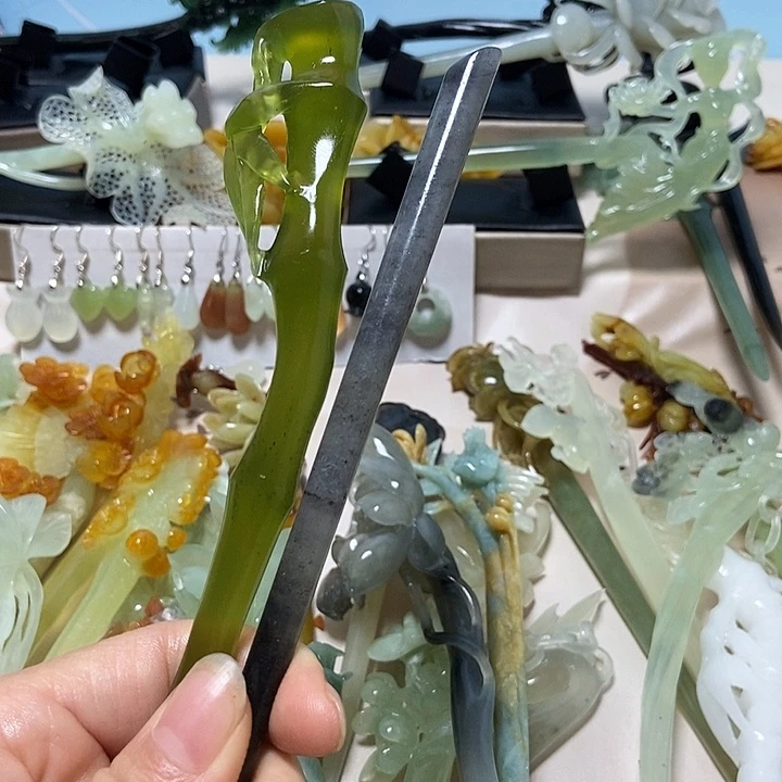 岫玉未镶嵌发簪纯****道