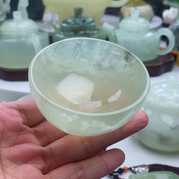 岫玉四大名玉茶杯60c c未镶嵌