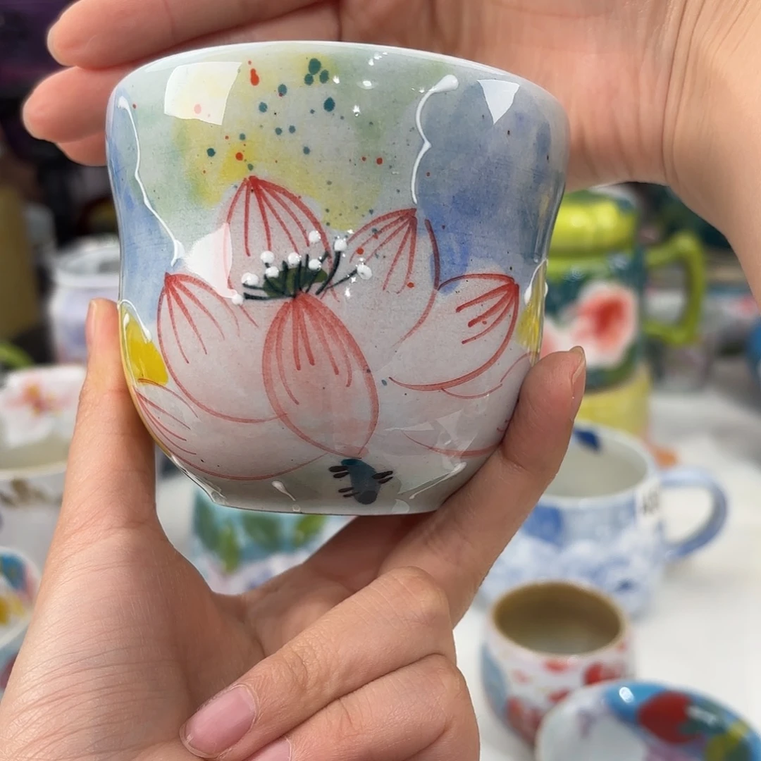 景德镇手绘高温釉下彩陶瓷茶具