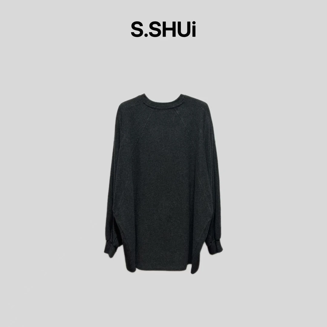 S.SHUi 休闲慵懒老钱风宽松舒适解构卫衣25QT148