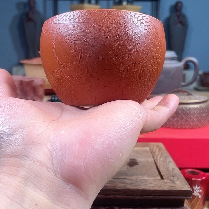 茶杯紫砂龙女杯微微瑕