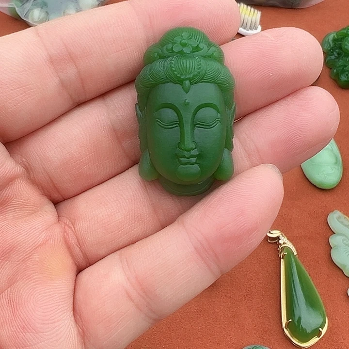 和田玉（碧玉）未镶嵌吊坠(不含链)