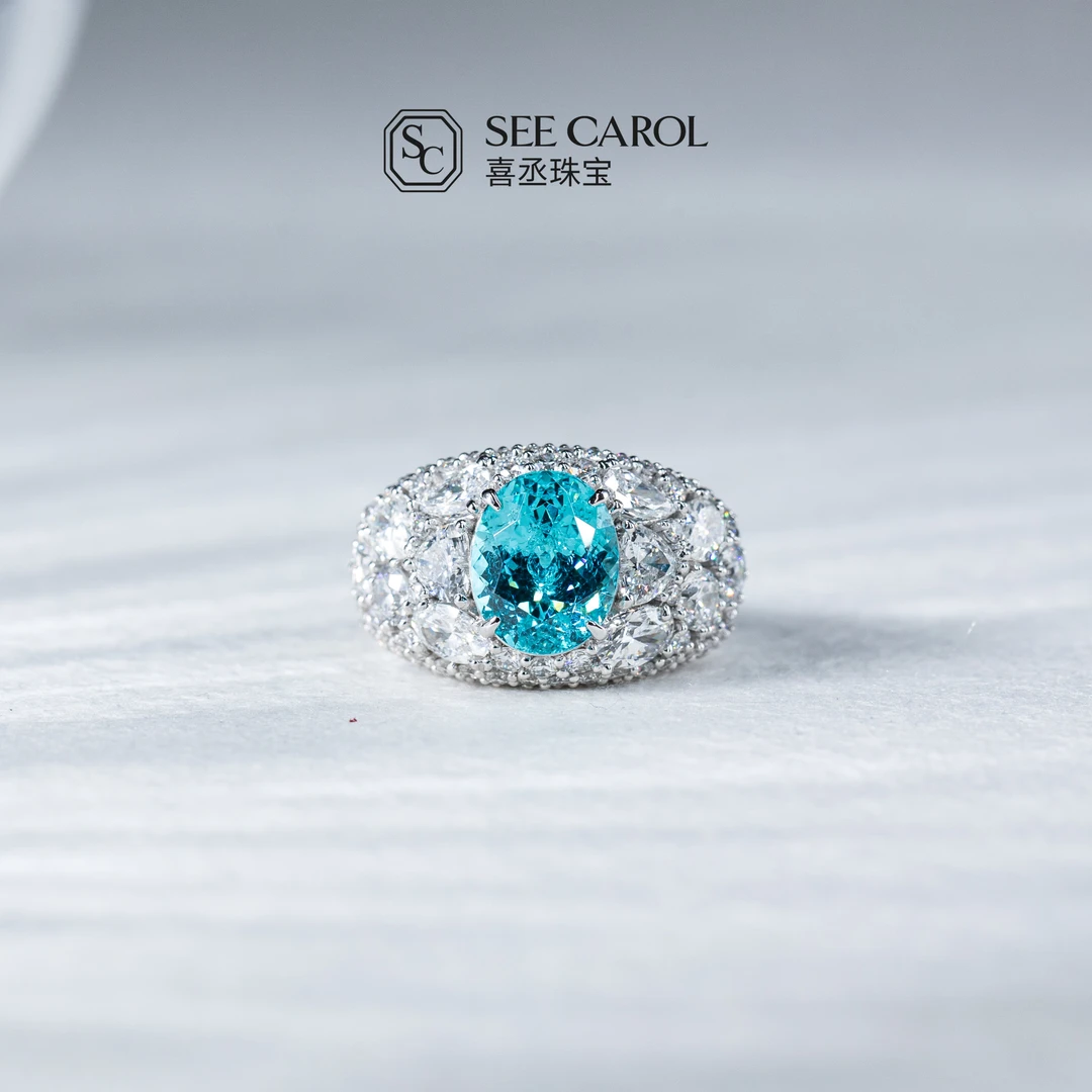 实验室培育钻石铂金培育人造钇铝榴石戒指【主石：4.624ct】