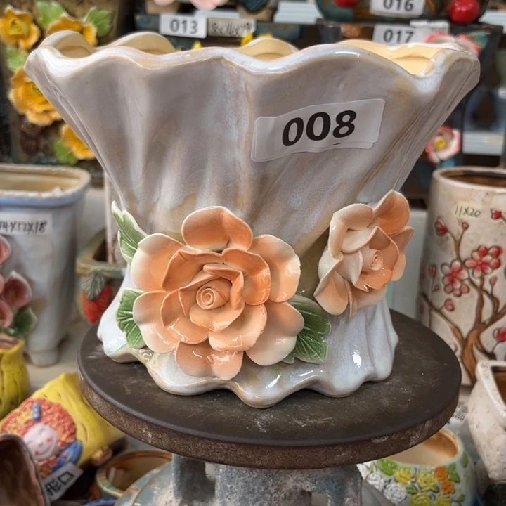 紫砂花盆粗陶材质多肉花盆